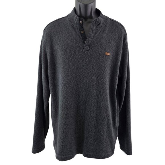Levi’s Men’s Fleece Lined Henley Pullover Long Sleeve Gray Shirt – Size Large - Picture 2 of 15